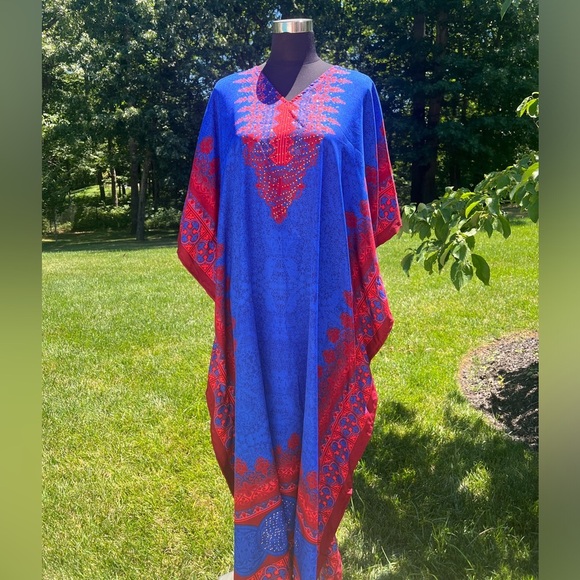 NWT Sante Beautiful Long Summer Kaftan Dress One Size - Picture 2 of 6